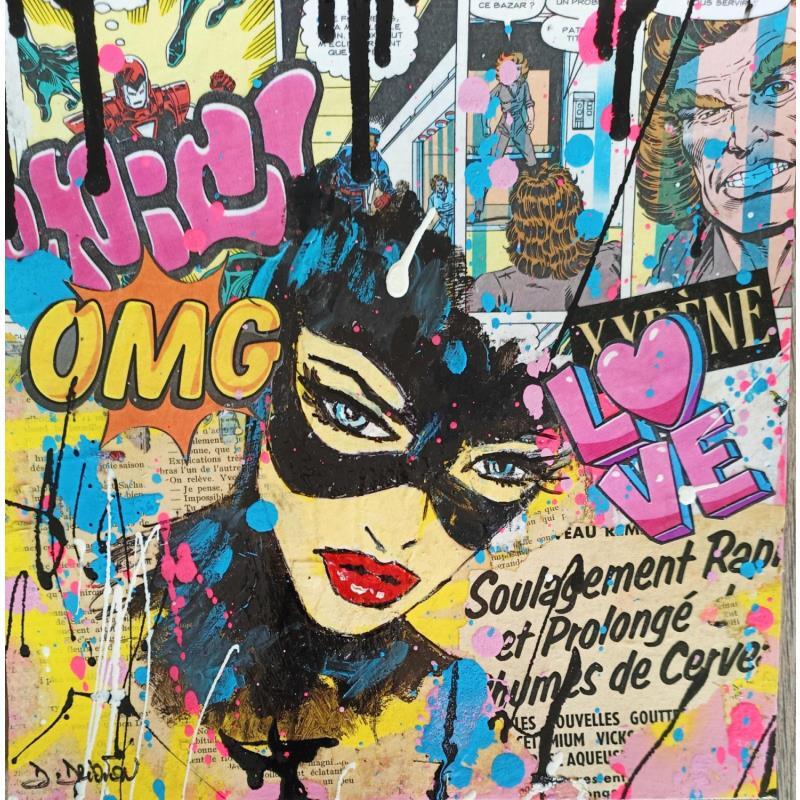 Painting ABSOLUMENT FELINE by Drioton David | Painting Pop-art Acrylic, Gluing Pop icons