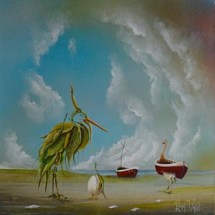 Painting Les hybrides by Valot Lionel | Painting Surrealist Acrylic Life style