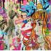 Gemälde THE SEXY GIRL von Drioton David | Gemälde Pop-Art Pop-Ikonen Acryl Collage