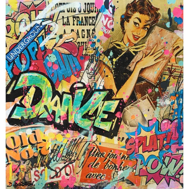 Peinture UNE DANCE AVEC MOI par Drioton David | Tableau Pop-art Acrylique, Collage Icones Pop
