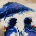 Peinture Sous ton Parapluie par Raffin Christian | Tableau Figuratif Urbain Huile