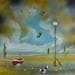 Painting Le voyageur by Valot Lionel | Painting Surrealist Acrylic Life style