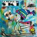 Peinture Snoopy et woodstock ski par Kikayou | Tableau Pop-art Icones Pop Graffiti Acrylique Collage