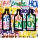 Peinture HAPPY BOTTLES par Mam | Tableau Pop-art Société Icones Pop Natures mortes Acrylique