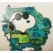 Gemälde Snoopy cool von Kikayou | Gemälde Pop-Art Pop-Ikonen Graffiti Acryl Collage