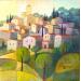 Painting AP84 VILLAGE SICILIEN by Burgi Roger | Painting Figurative Urban Nature Architecture Acrylic