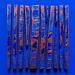 Peinture bc10 impression bleu cuivre par Langeron Luc | Tableau Matiérisme Bois Acrylique Résine