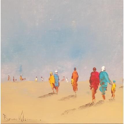 Painting Lointaine plage by Klein Bruno | Painting Figurative Oil Marine, Pop icons
