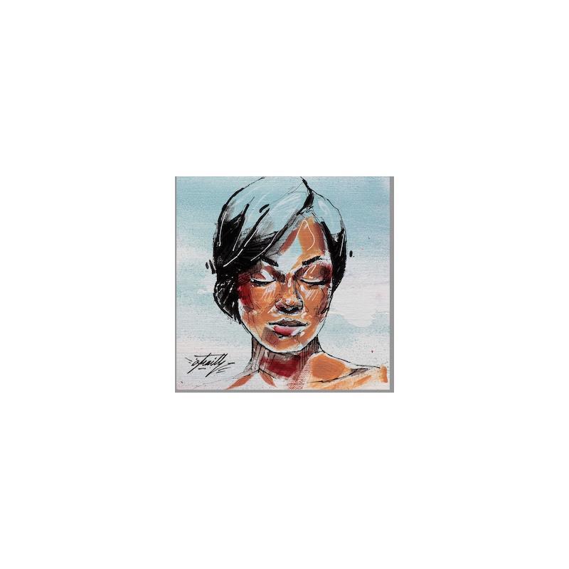 Painting Nafissa by Istraille | Painting Figurative Portrait Acrylic