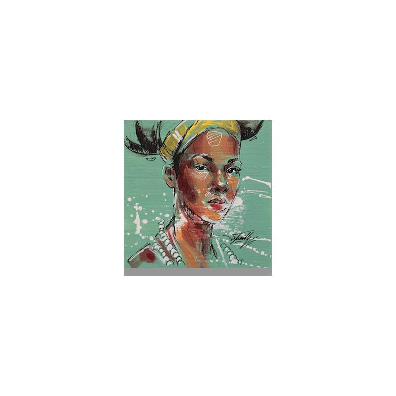 Painting Safia by Istraille | Painting Figurative Portrait Acrylic