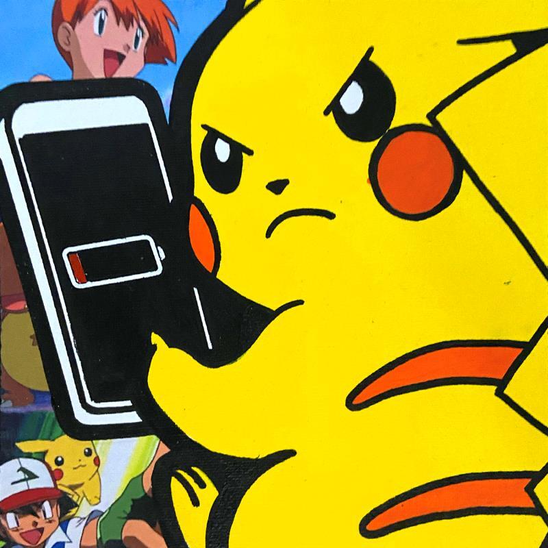 Painting Pikachu Iphone by Kalo | Painting Pop-art Acrylic, Gluing, Graffiti, Posca Pop icons