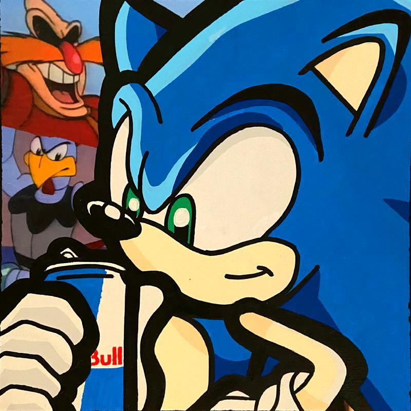 Painting Sonic Redbull by Kalo | Painting Pop art Gluing, Graffiti, Posca Pop icons