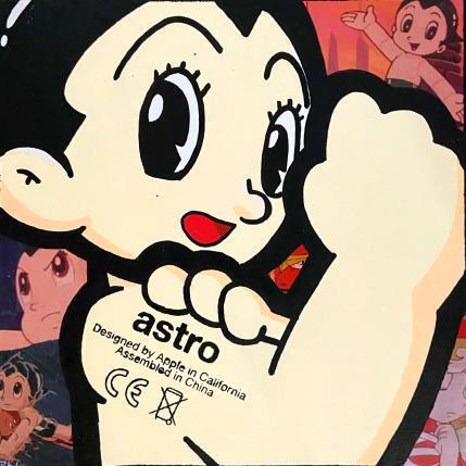 Painting Astro Apple by Kalo | Painting Pop-art Acrylic, Gluing, Graffiti, Posca Pop icons