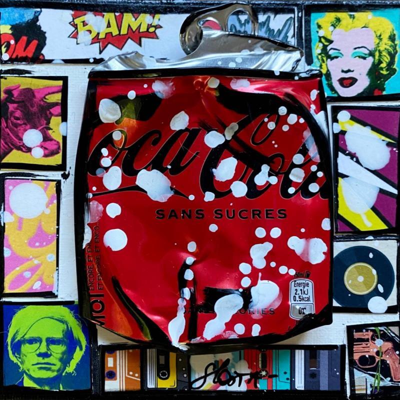Painting POP COKE by Costa Sophie | Painting Pop-art Acrylic, Gluing, Upcycling Pop icons