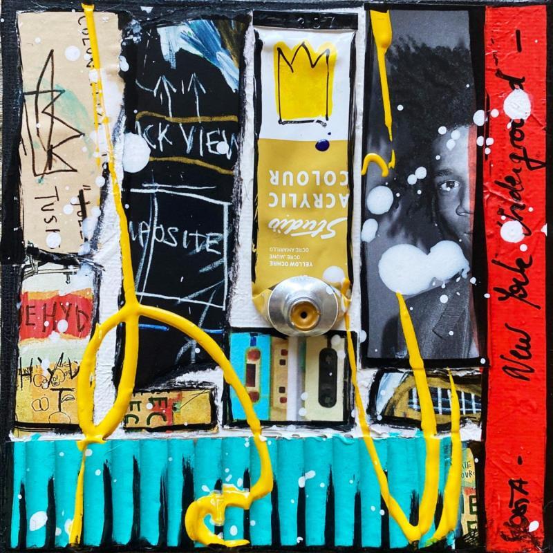 Peinture Basquiat, the one ! par Costa Sophie | Tableau Pop-art Icones Pop Acrylique Collage Upcycling
