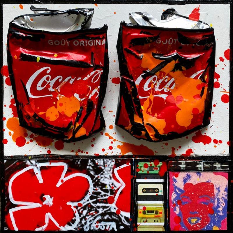 Painting POP COKE by Costa Sophie | Painting Pop-art Pop icons Acrylic Gluing Upcycling