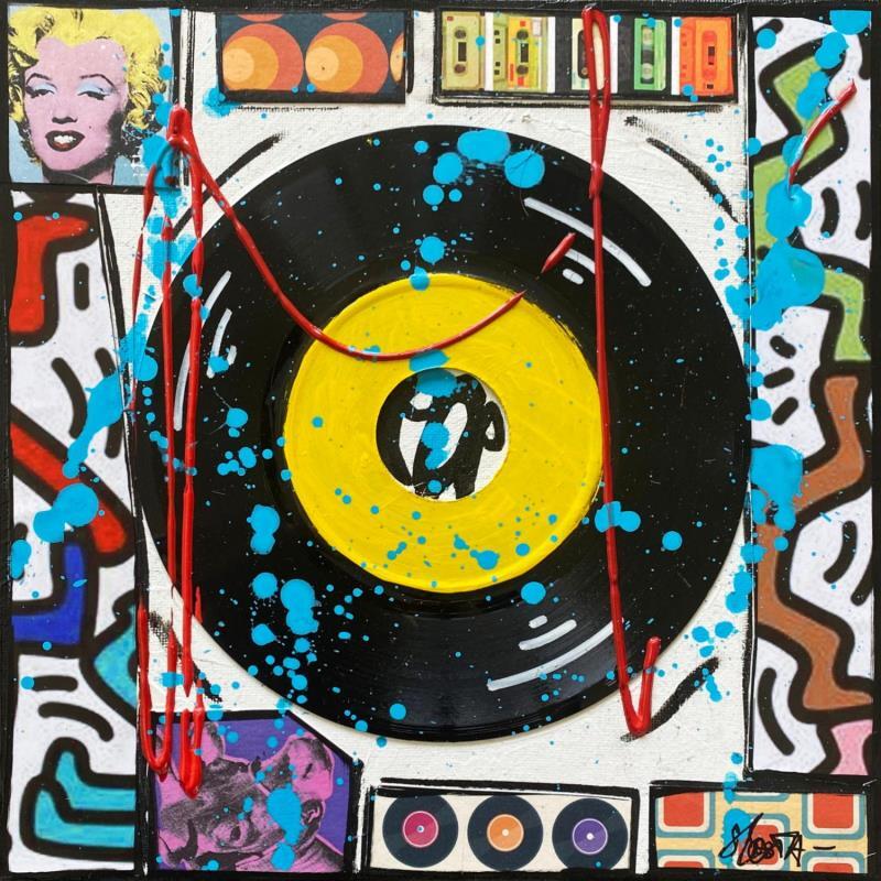 Painting POP VINYLE by Costa Sophie | Painting Pop-art Acrylic, Gluing, Upcycling Pop icons