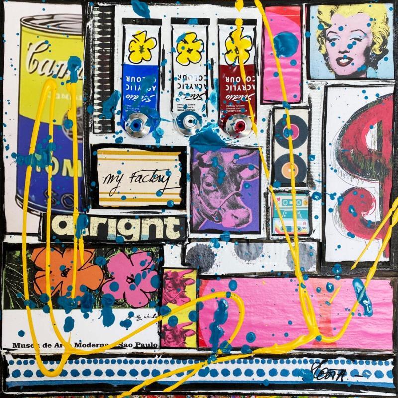 Peinture My Factory par Costa Sophie | Tableau Pop-art Acrylique, Collage, Upcycling Icones Pop