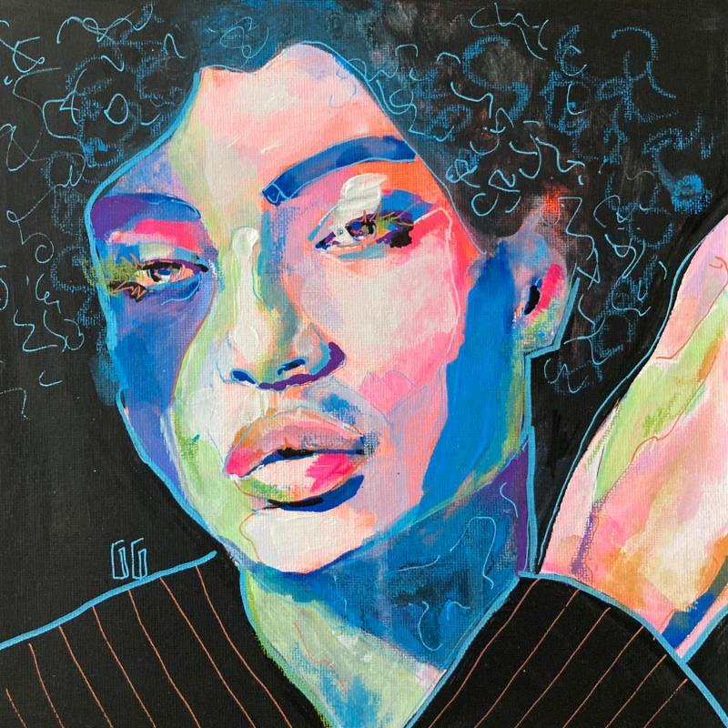 Peinture Conversations silencieuses : Yelle  par Coco | Tableau Figuratif Acrylique Portraits