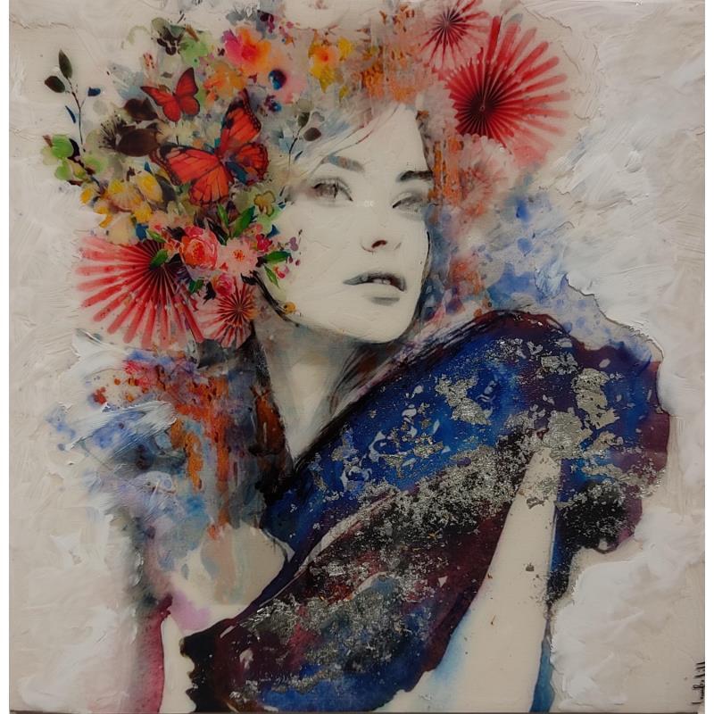 Painting De gala azul by Bofill Laura | Painting Figurative Portrait Acrylic Resin