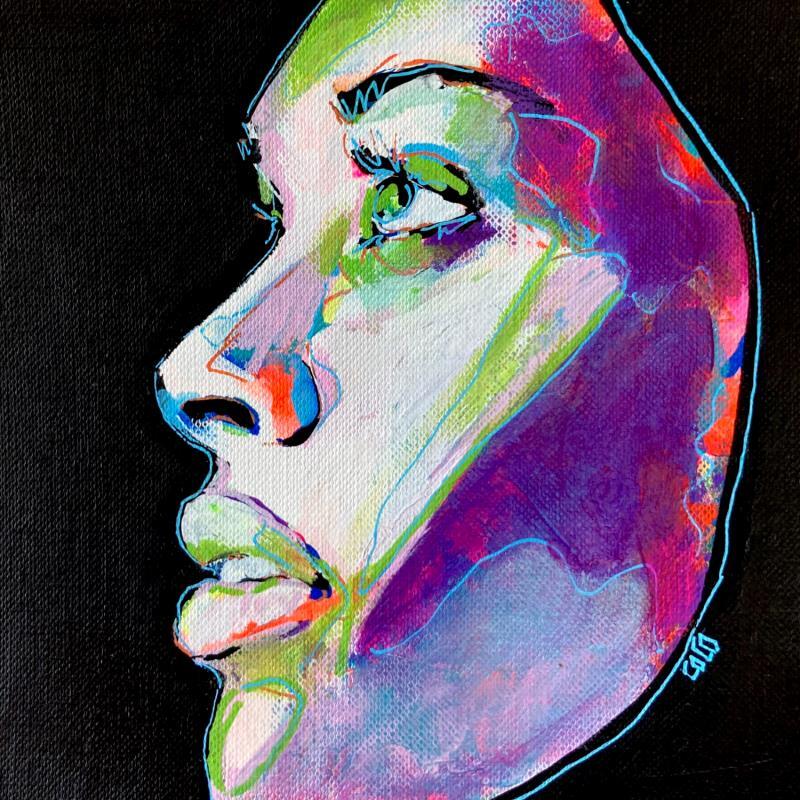 Painting Conversations Silencieuses : Horizonnelle  by Coco | Painting Figurative Portrait Acrylic