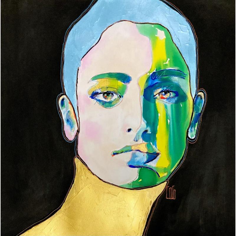 Peinture Conversations Silencieuses: Iriséor  par Coco | Tableau Figuratif Acrylique Portraits