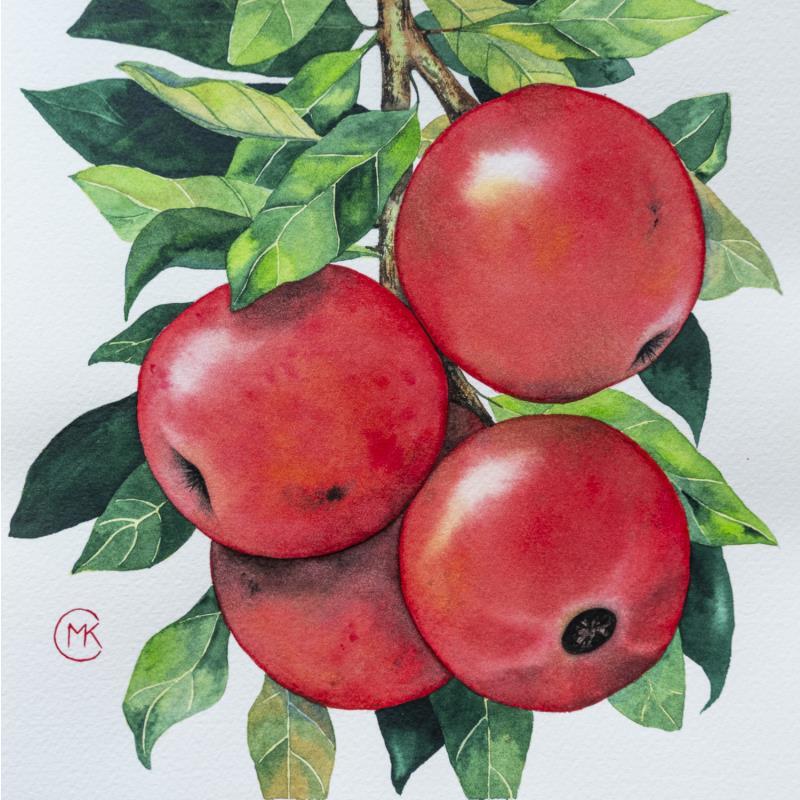 Peinture Pommes d'amour par Kuprina Carle Maria | Tableau Figuratif Aquarelle Nature, Natures mortes, Paysages