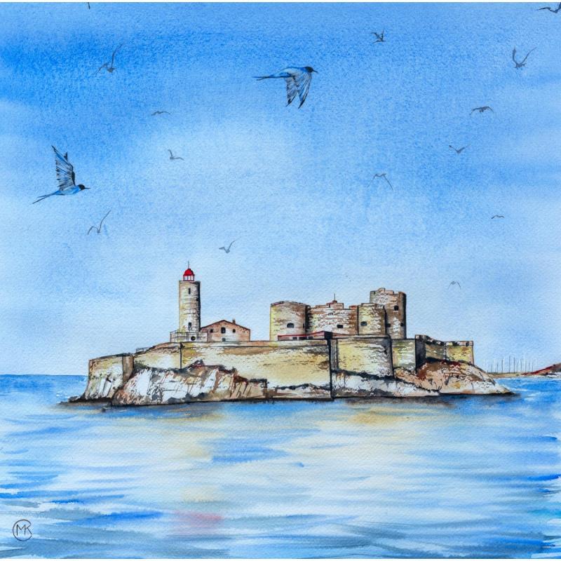 Painting Mon Marseille by Kuprina Carle Maria | Painting Figurative Watercolor Landscapes, Marine, Nature