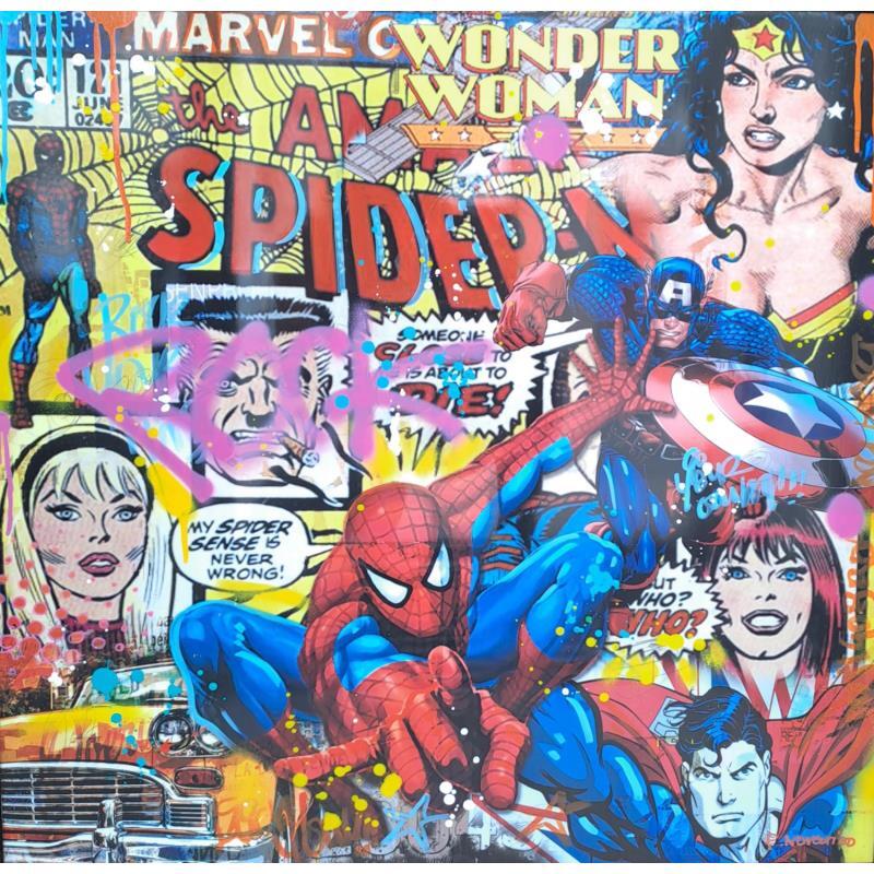 Painting Super comics by Novarino Fabien | Painting Pop-art Pop icons