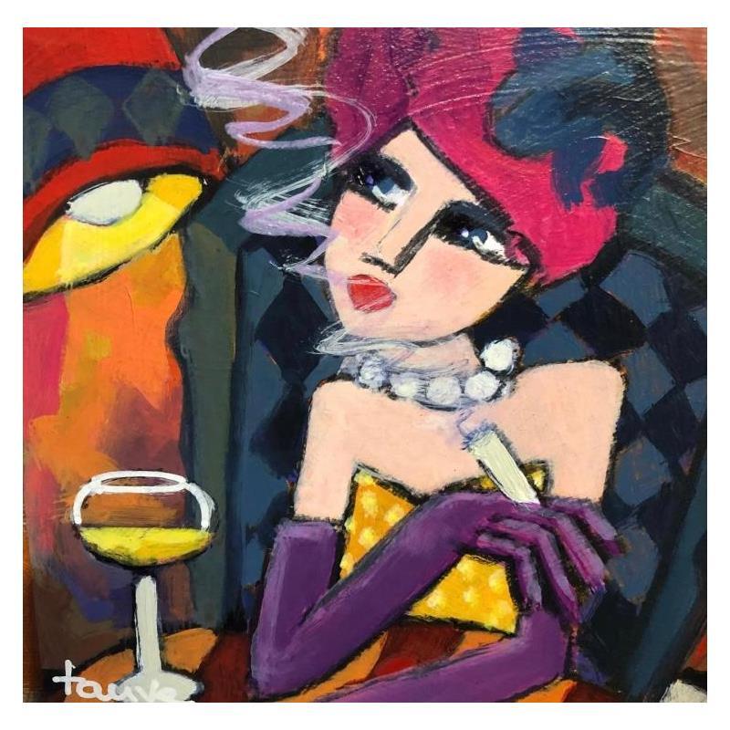 Painting Madame by Fauve | Painting Figurative Life style Acrylic