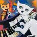 Painting Perle au piano  by Fauve | Painting Figurative Life style Animals Acrylic