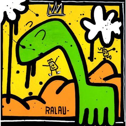 Painting Dinosaurus by Ralau | Painting Street art Acrylic, Posca Animals