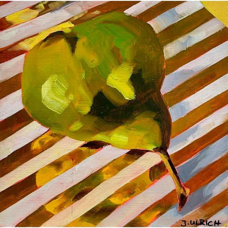 Painting shiny pear n°2 by Ulrich Julia | Painting Figurative Oil