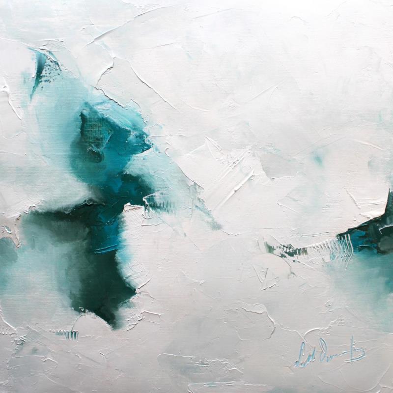 Painting Le lac endormi by Dumontier Nathalie | Painting Abstract Oil Minimalist