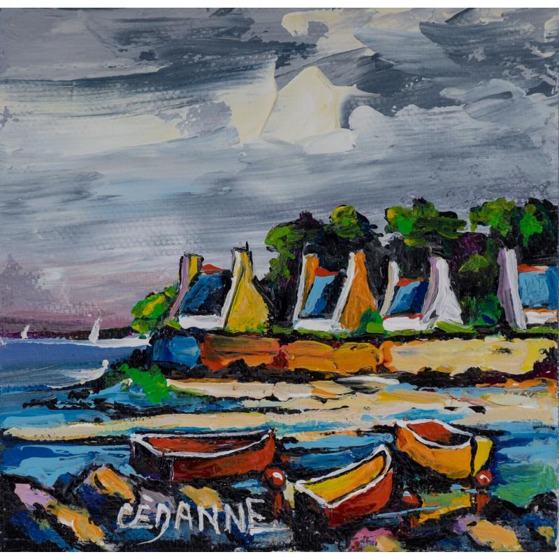 Peinture L'orage arrive par Cédanne | Tableau Figuratif Paysages Marine Huile Acrylique