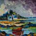Painting Ciel gris en Bretagne by Cédanne | Painting Figurative Landscapes Marine Oil Acrylic