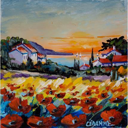 Painting Soleil levant sur la Méditerranée by Cédanne | Painting Figurative Acrylic, Oil Landscapes, Pop icons