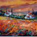 Gemälde Coucher de soleil sur la Provence von Cédanne | Gemälde Figurativ Landschaften Öl Acryl