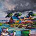 Peinture Ciel d'orage en Bretagne par Cédanne | Tableau Figuratif Paysages Marine Huile Acrylique