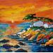 Painting Coucher de soleil sur la Côte d'Azur by Cédanne | Painting Figurative Landscapes Marine Oil Acrylic