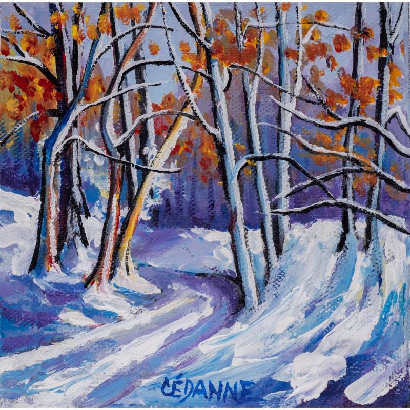 Peinture Premières neiges par Cédanne | Tableau Figuratif Paysages Nature Huile Acrylique