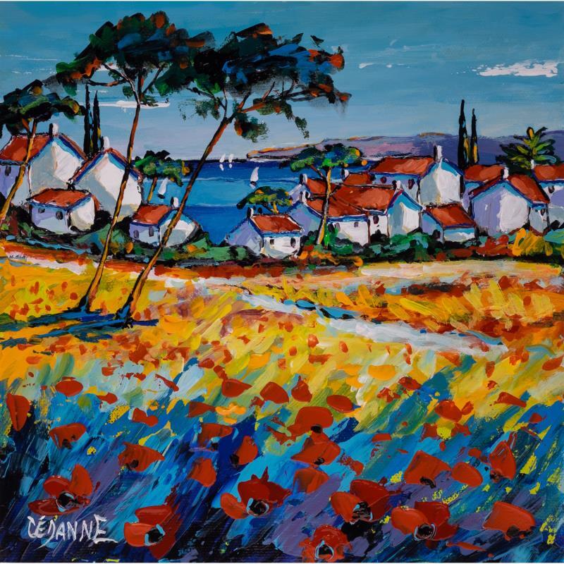 Painting Belle journée sur la Côte d'Azur by Cédanne | Painting Figurative Acrylic, Oil Landscapes, Nature