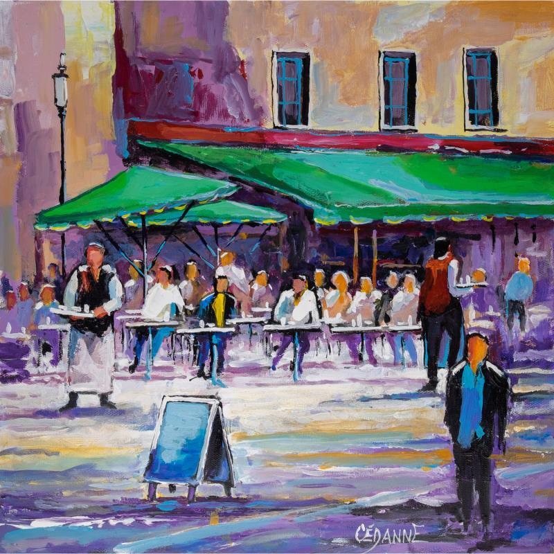 Painting Les garçons de café by Cédanne | Painting Figurative Acrylic, Oil Landscapes, Life style, Urban