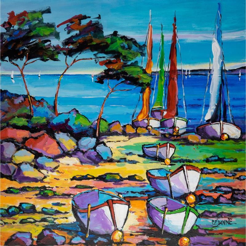 Painting Marée basse by Cédanne | Painting Figurative Acrylic, Oil Landscapes, Marine