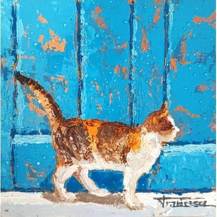 Painting GATO CALLEJERO by Escobar Francesca | Painting Figurative Acrylic, Wood Animals