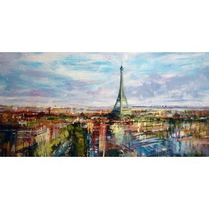 Painting Un jour à Paris by Frédéric Thiery | Painting Figurative Acrylic Landscapes, Urban