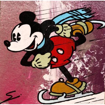Painting Skiing with Mickey by Mestres Sergi | Painting Pop-art Acrylic, Graffiti Pop icons
