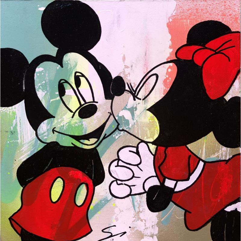Painting MOUSE KISS by Mestres Sergi | Painting Pop-art Acrylic, Graffiti Pop icons