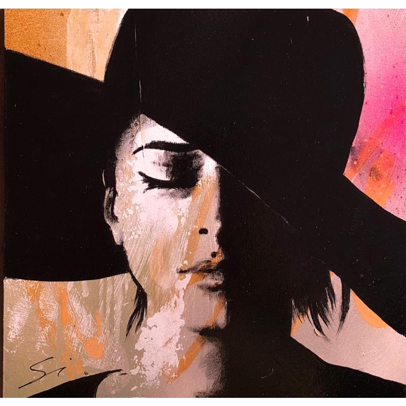 Painting FASHION BETTER WITH HAT by Mestres Sergi | Painting Pop-art Mode Graffiti Cardboard Acrylic