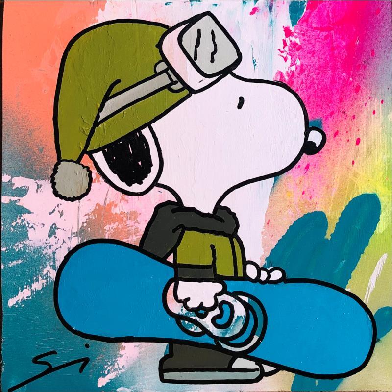 Painting SNOOPY BOARD by Mestres Sergi | Painting Pop-art Acrylic, Graffiti Pop icons